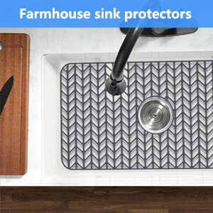 JIUBAR Silicone Sink Mat Grid 26x14 in Gray – Kitchen Sink Protector