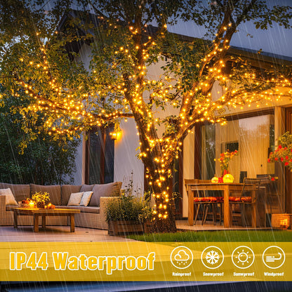 JMEXSUSS 2 Pack Solar String Lights Outdoor – 66 ft, 200 LEDs, Warm White