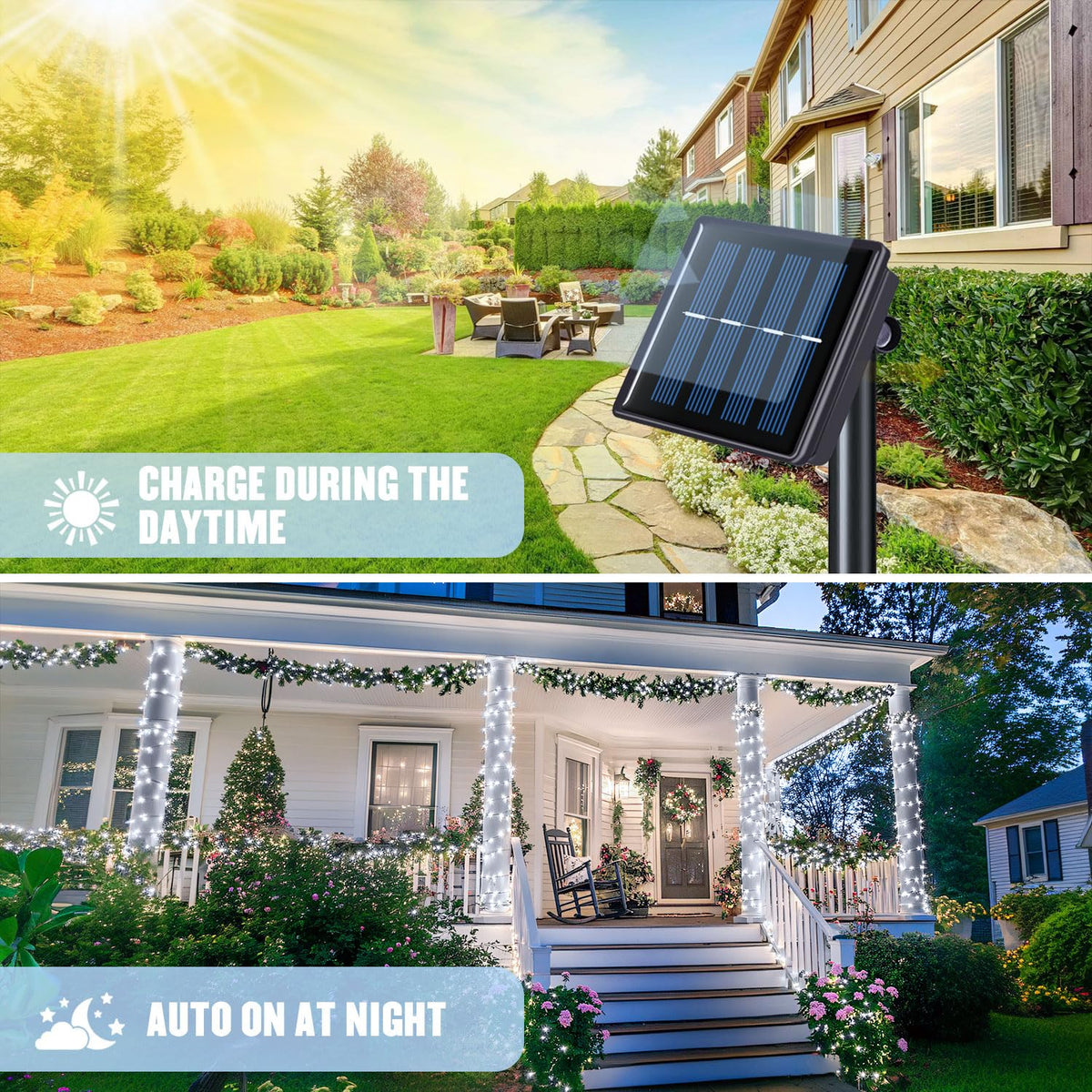 JMEXSUSS 2 Pack Solar String Lights Outdoor, 400 LED, 151ft, 8 Modes, IP44 Waterproof