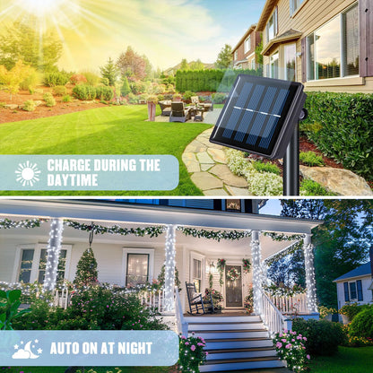 JMEXSUSS 2 Pack Solar String Lights Outdoor, 400 LED, 151ft, 8 Modes, IP44 Waterproof
