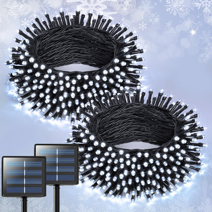 JMEXSUSS 2 Pack Solar String Lights Outdoor, 400 LED, 151ft, 8 Modes, IP44 Waterproof