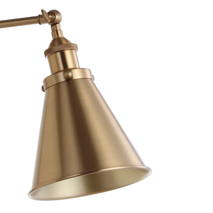 JONATHAN Y 7-Inch Brass Gold Adjustable Arm LED Wall Sconce Set (JYL7461A-SET2)