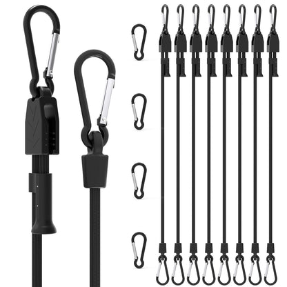 Joneaz Adjustable Bungee Cords with Hooks – 8 Pack, 36-Inch, Heavy-Duty UV-Resistant