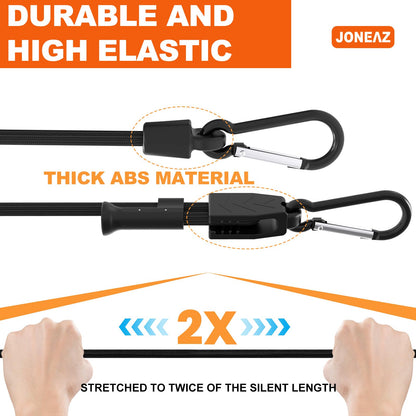 Joneaz Heavy Duty Bungee Cords with Hooks – 8-Pack, 24-Inch Adjustable Shock Straps