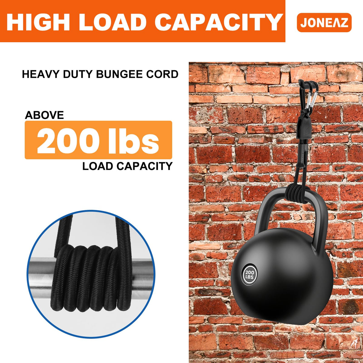 Joneaz Adjustable Bungee Cords with Hooks – 8 Pack, 36-Inch, Heavy-Duty UV-Resistant