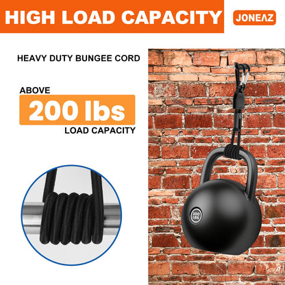 Joneaz Adjustable Bungee Cords with Hooks – 8 Pack, 36-Inch, Heavy-Duty UV-Resistant