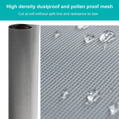 JOOFAN High-Density Dust & Pollen Proof Window Screen Mesh Roll – Grey, 109'' x 37''