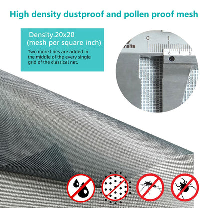JOOFAN High-Density Dust & Pollen Proof Window Screen Mesh Roll – Grey, 109'' x 37''