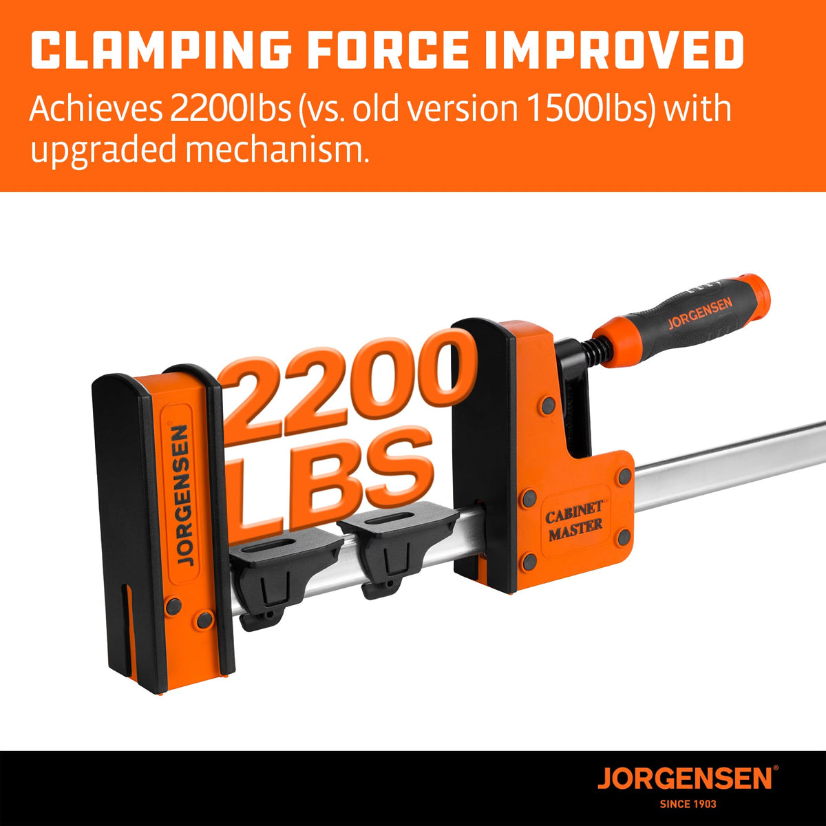 Jorgensen 24-Inch Parallel Bar Clamp (2-Pack) – Heavy-Duty Cabinet Master, 2200 lbs, Quick Release