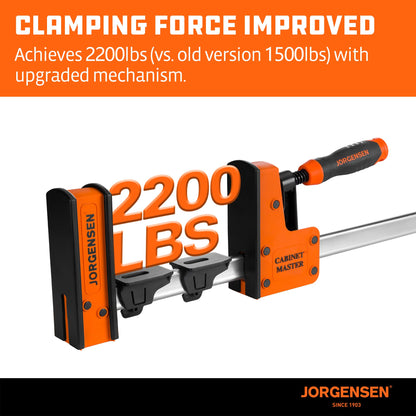 Jorgensen 24-Inch Parallel Bar Clamp (2-Pack) – Heavy-Duty Cabinet Master, 2200 lbs, Quick Release
