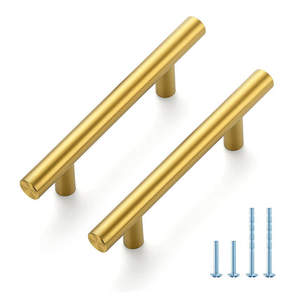 JOY DECOR 30 Pack 5-Inch Cabinet Pulls – Brushed Brass, 3-Inch Hole Center