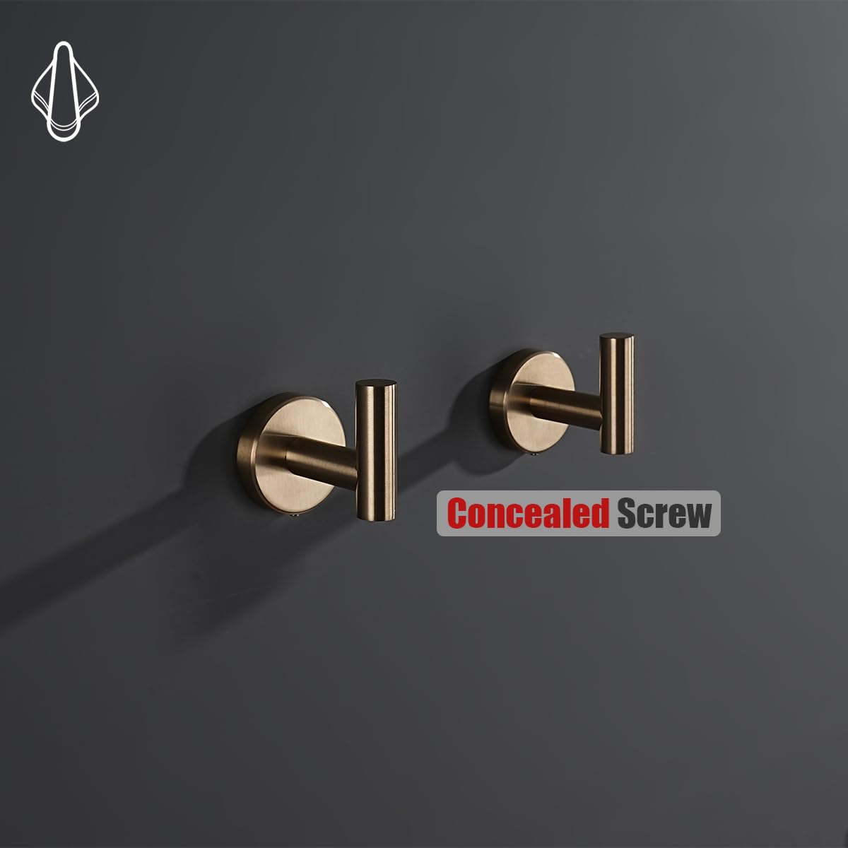 JQK Champagne Bronze Towel Hook 2-Pack - Wall Mounted SUS304 TH100-CB-P2