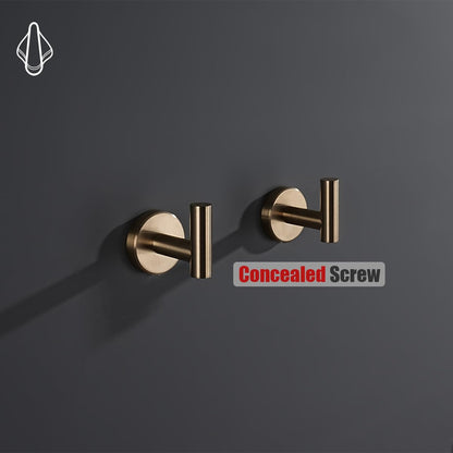 JQK Champagne Bronze Towel Hook 2-Pack - Wall Mounted SUS304 TH100-CB-P2