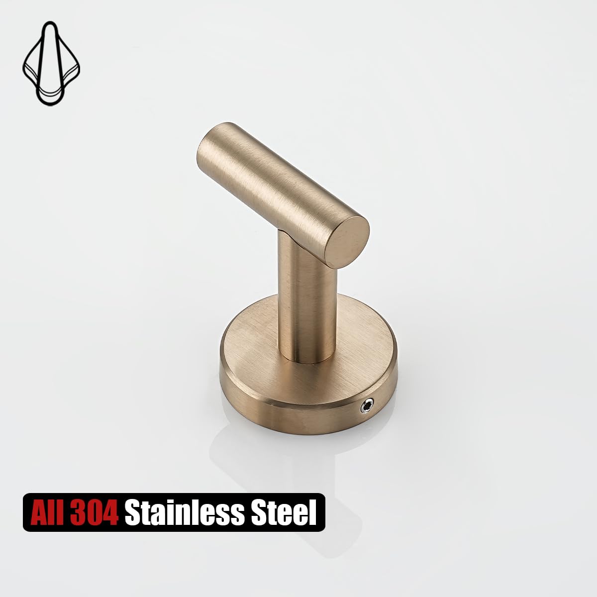 JQK Champagne Bronze Towel Hook 2-Pack - Wall Mounted SUS304 TH100-CB-P2
