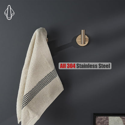 JQK Champagne Bronze Towel Hook 2-Pack - Wall Mounted SUS304 TH100-CB-P2