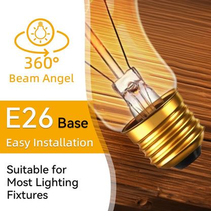 Jslinter 60W Dimmable Incandescent Bulbs 4-Pack — 2200K Warm Edison A19, 110V E26