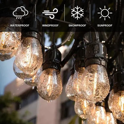 Jslinter S14 LED String Light Bulbs – 3V Solar-Powered, Shatterproof, 15-Pack, 2700K Warm White, E26