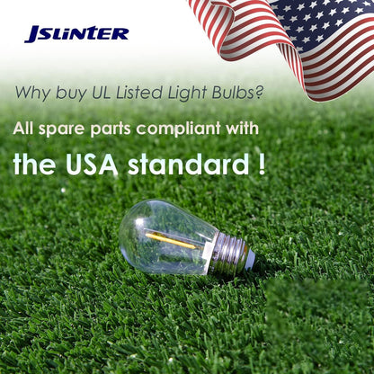 Jslinter S14 1W Outdoor LED Bulbs – Shatterproof, Waterproof, 2200K Warm White, E26, 16-Pack