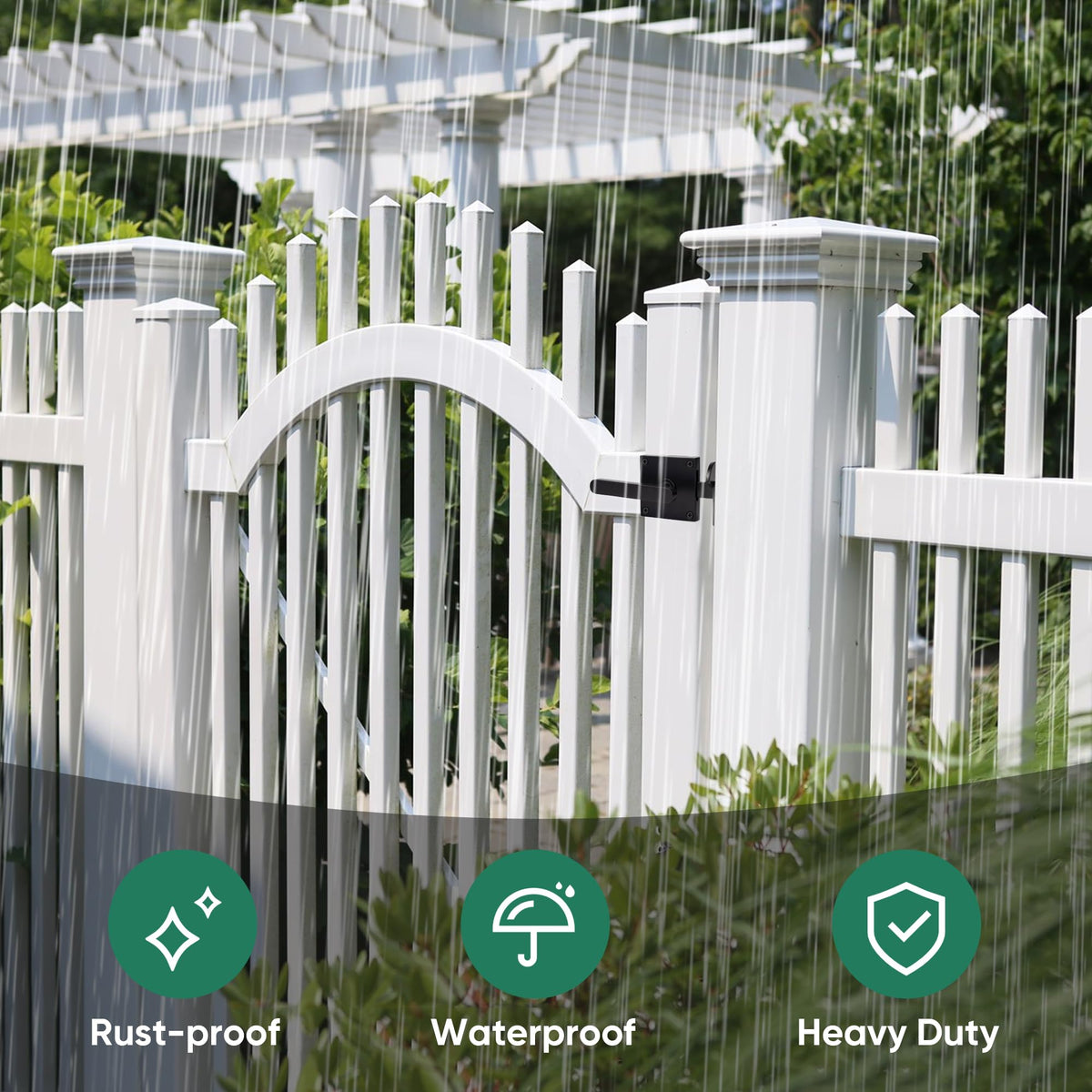 JUBEST Double Side Gate Latch – Heavy Duty Left Inswing Gate Hardware