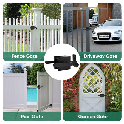 JUBEST Double Side Gate Latch – Heavy Duty Left Inswing Gate Hardware