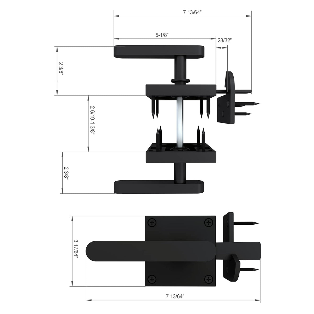 JUBEST Double Side Gate Latch – Heavy Duty Left Inswing Gate Hardware