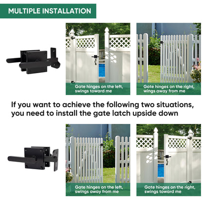 JUBEST Double Side Gate Latch – Heavy Duty Left Inswing Gate Hardware