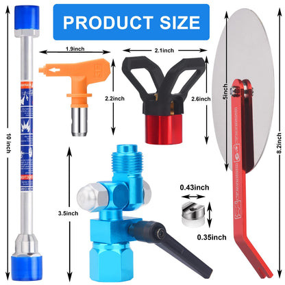 JWGJW Airless Spray Guide with 517 Tip & 10-Inch Extension Pole