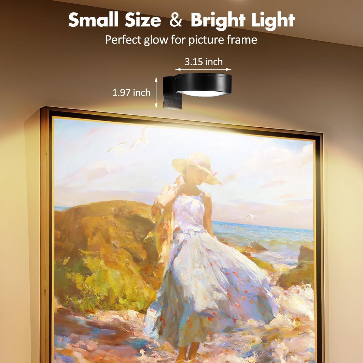 Kandicyar 3-Pack Battery Picture Lights – Remote, Dimmable, Timer