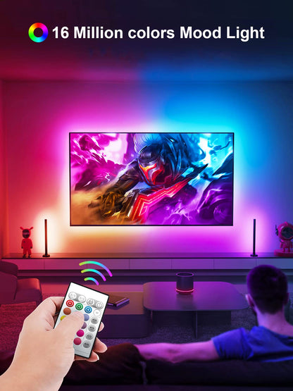 KANTUTOE TV LED Backlight 23ft RGB Strip for 70-100 Inch TVs | Music Sync & App Control