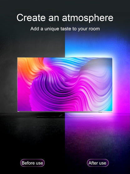 KANTUTOE TV LED Backlight 23ft RGB Strip for 70-100 Inch TVs | Music Sync & App Control