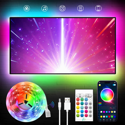 KANTUTOE TV LED Backlight 23ft RGB Strip for 70-100 Inch TVs | Music Sync & App Control