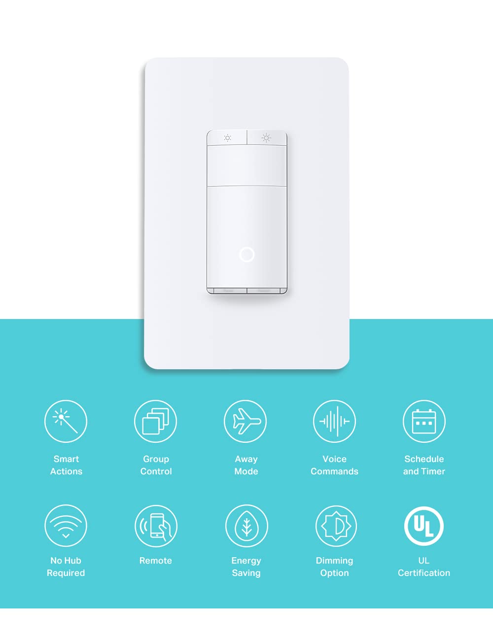 Kasa Smart ES20M Motion Sensor Dimmer Switch – No Hub Required, 2.4 GHz Wi‑Fi, Alexa & Google
