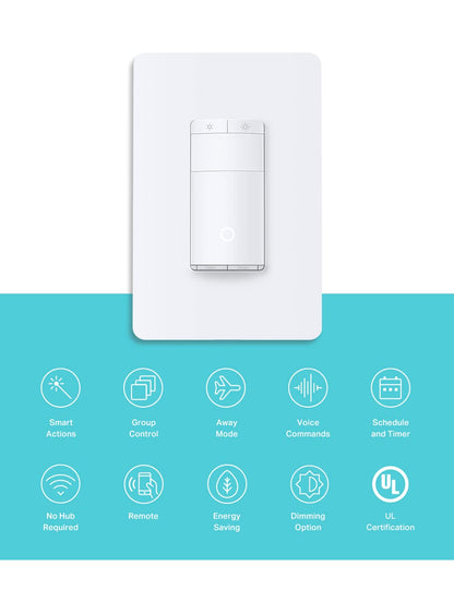 Kasa Smart ES20M Motion Sensor Dimmer Switch – No Hub Required, 2.4 GHz Wi‑Fi, Alexa & Google