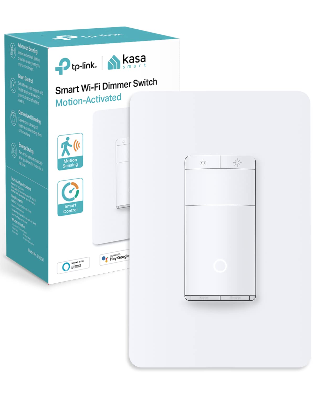 Kasa Smart ES20M Motion Sensor Dimmer Switch – No Hub Required, 2.4 GHz Wi‑Fi, Alexa & Google