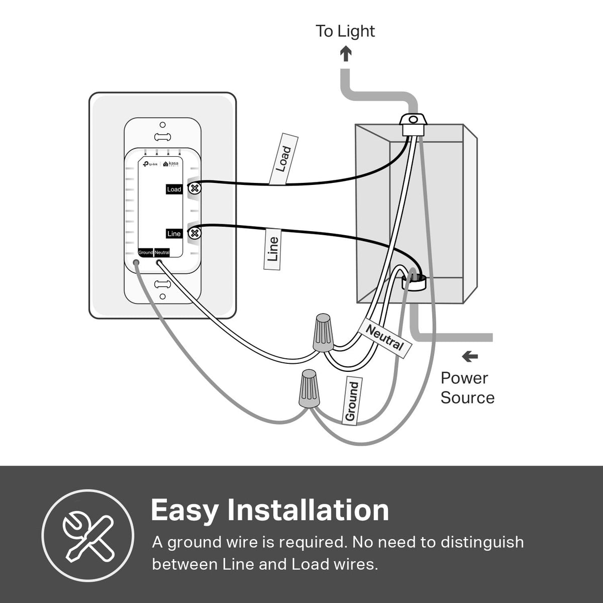 Kasa Smart HS220 Dimmer Switch – Single Pole, Neutral Wire, 2.4 GHz Wi-Fi, Alexa & Google Home
