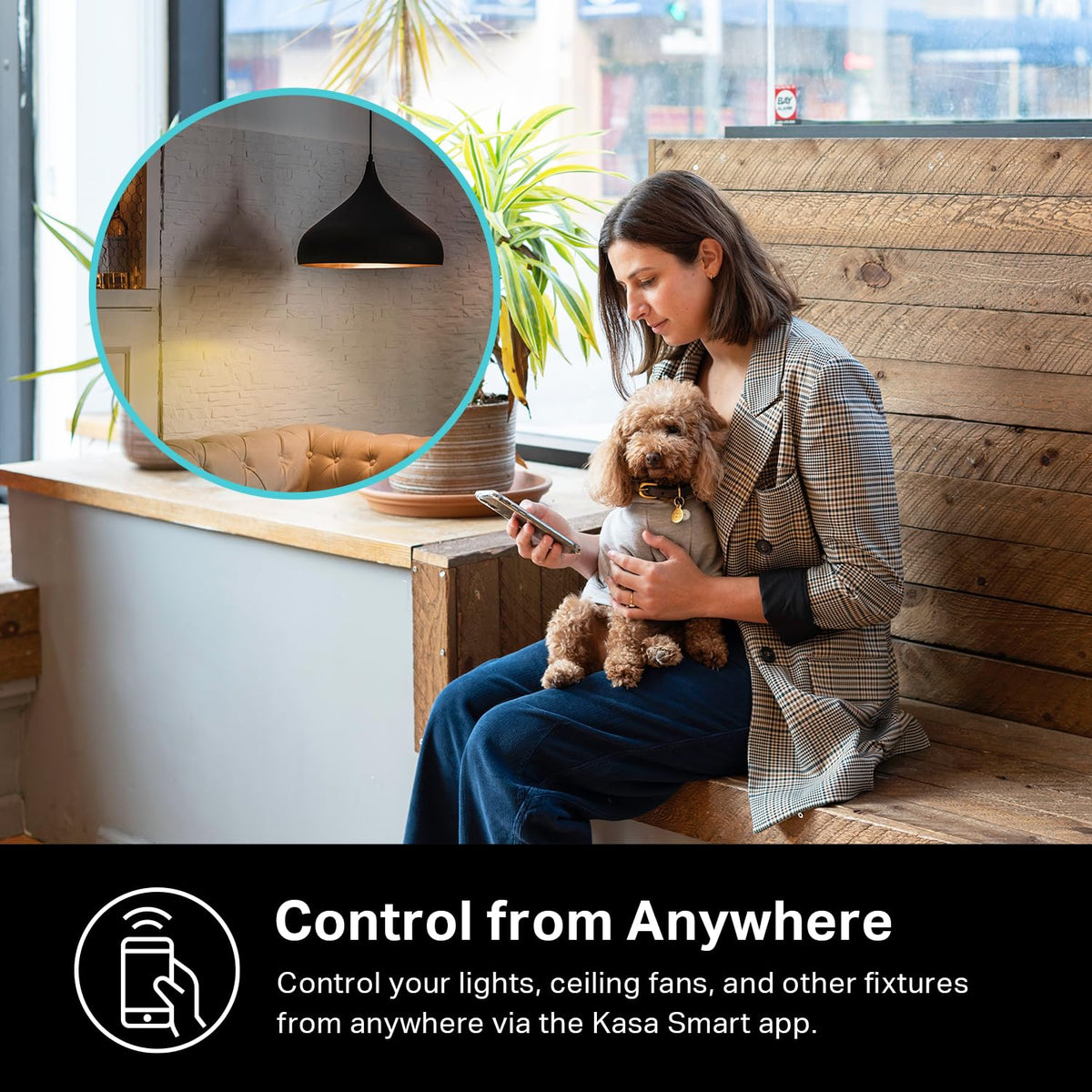 Kasa Smart HS220 Dimmer Switch – Single Pole, Neutral Wire, 2.4 GHz Wi-Fi, Alexa & Google Home