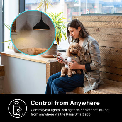 Kasa Smart HS220 Dimmer Switch – Single Pole, Neutral Wire, 2.4 GHz Wi-Fi, Alexa & Google Home