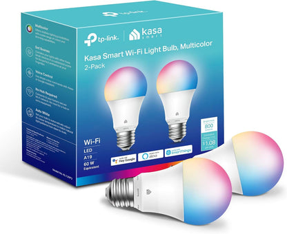 Kasa Smart Light Bulbs KL125P2 (2-Pack) - Full Color, Dimmable, No Hub Required