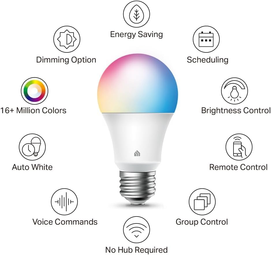 Kasa Smart Light Bulbs KL125P2 (2-Pack) - Full Color, Dimmable, No Hub Required