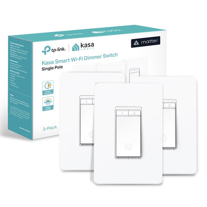 Kasa Smart KS225 Matter Dimmer Switch – Voice Control, 3-Pack, UL Certified