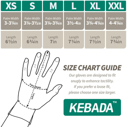 Kebada W1 Work Gloves – PU Coated, Touchscreen, Multi-Use (Green, Large)