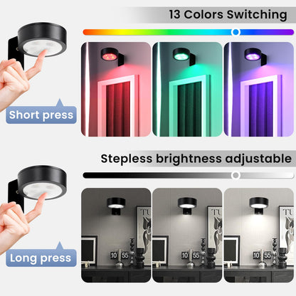 KELUOLY 4-Pack RGB Battery-Operated Picture Lights with Remote