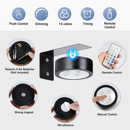 KELUOLY 4-Pack RGB Battery-Operated Picture Lights with Remote