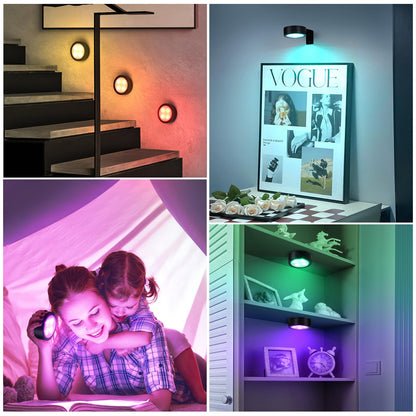 KELUOLY 4-Pack RGB Battery-Operated Picture Lights with Remote