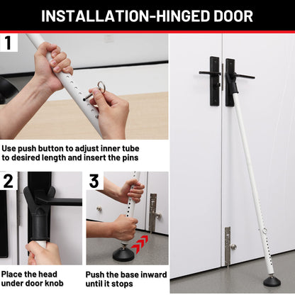 Keplrend Door Stoppers Security Bar 2 Pack – Heavy Duty Door Jammer & Adjustable Lock Bar