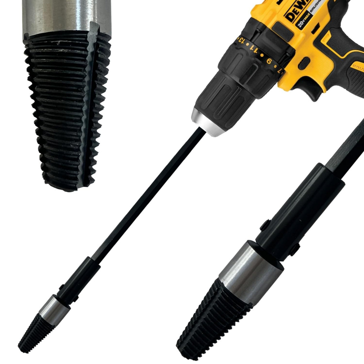 Keyfit Tools SpeedQueen Pro Nipple Extractor — Drill-Powered Ez-Out (1/2" & 3/4")