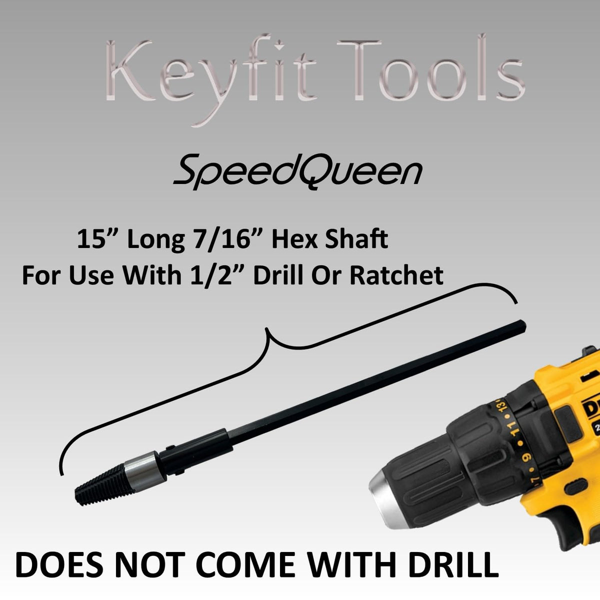 Keyfit Tools SpeedQueen Pro Nipple Extractor — Drill-Powered Ez-Out (1/2" & 3/4")