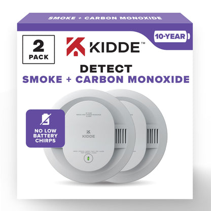 Kidde 30CUD10 2-Pack Smoke and Carbon Monoxide Detector | 10-Year Battery