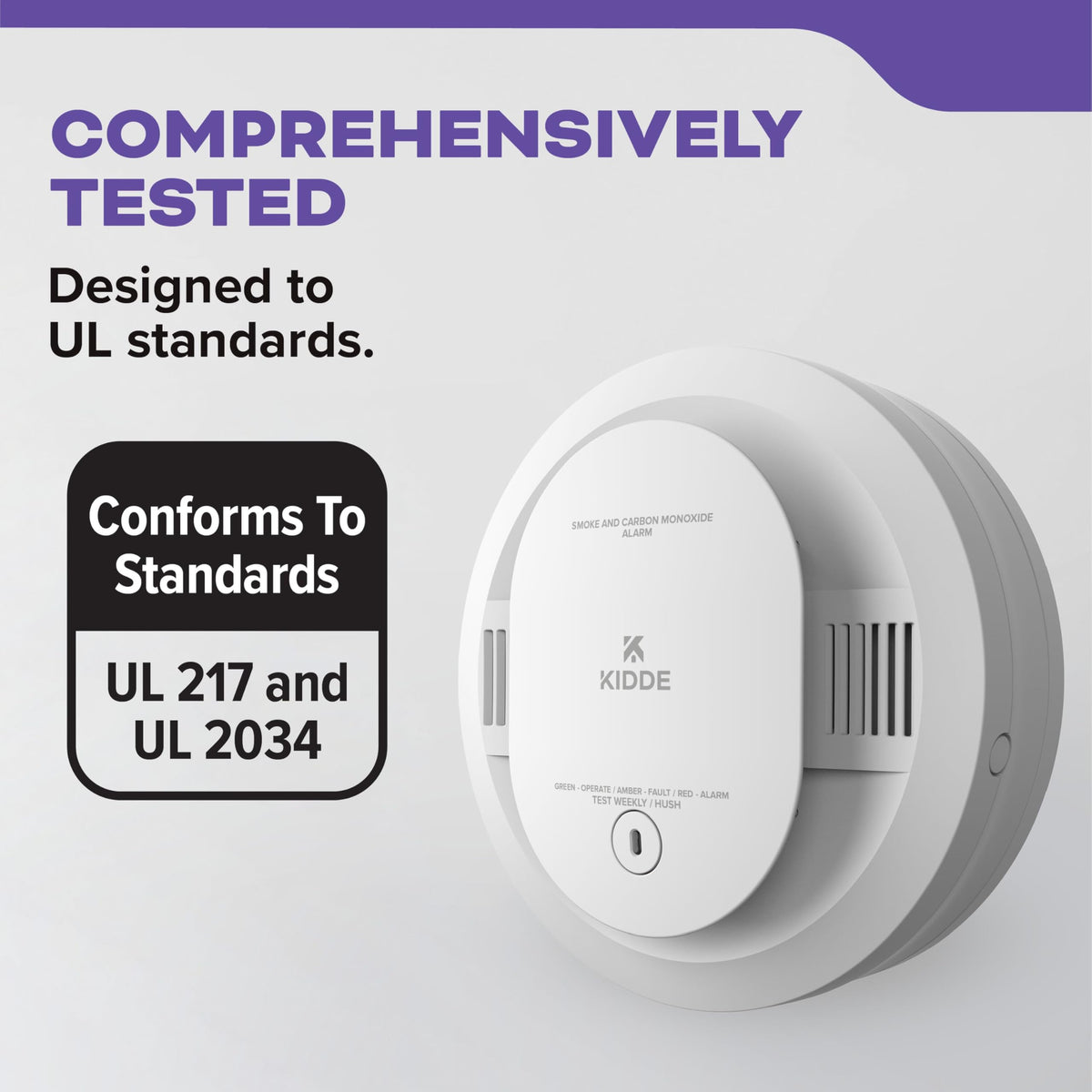 Kidde 30CUDR-V Smoke & CO Detector — AA Battery Powered, Voice Alerts, 3-Pack
