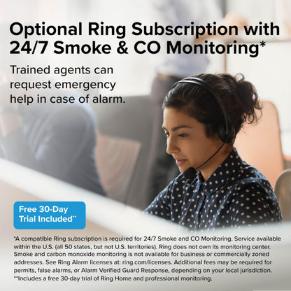 Kidde Smart Smoke & Carbon Monoxide Detector | Ring App Enabled | Wire-Free Interconnect | AA Battery Powered